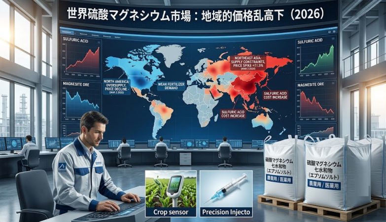 硫酸マグネシウム市場2026年動向：地域別価格変動と18.6億ドル予測